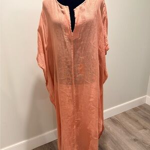 Oysho Peach Lightweight V-Neck Kaftan